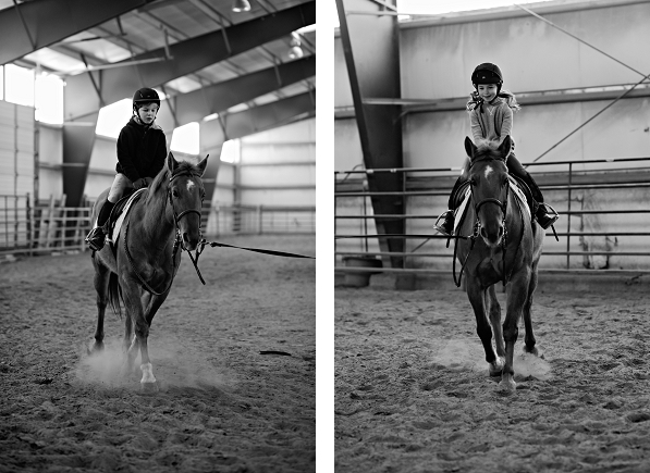 Learning to post during horseback riding lessons