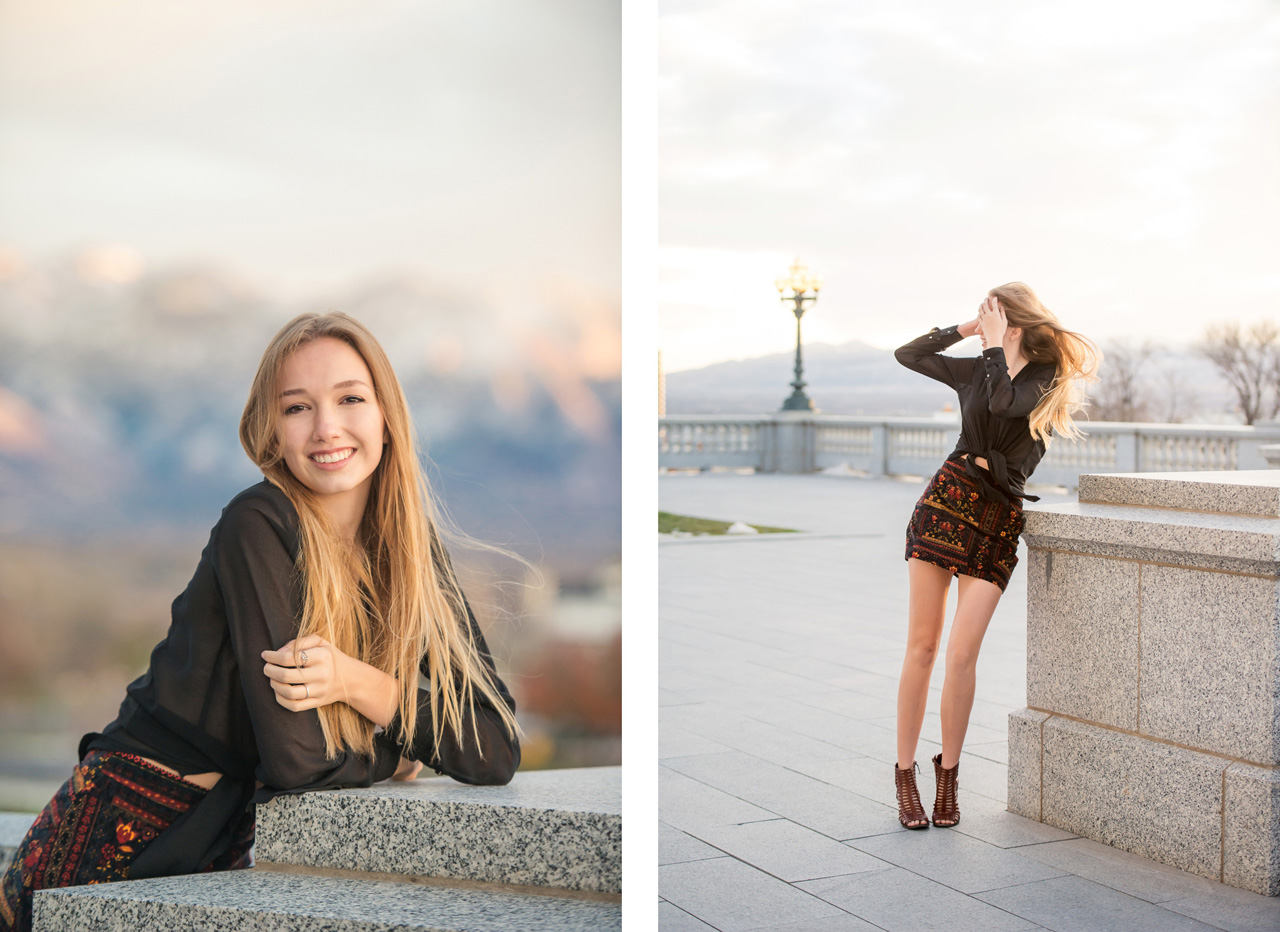 Amanda Nelson Photography senior portraits at Utah State Capitol