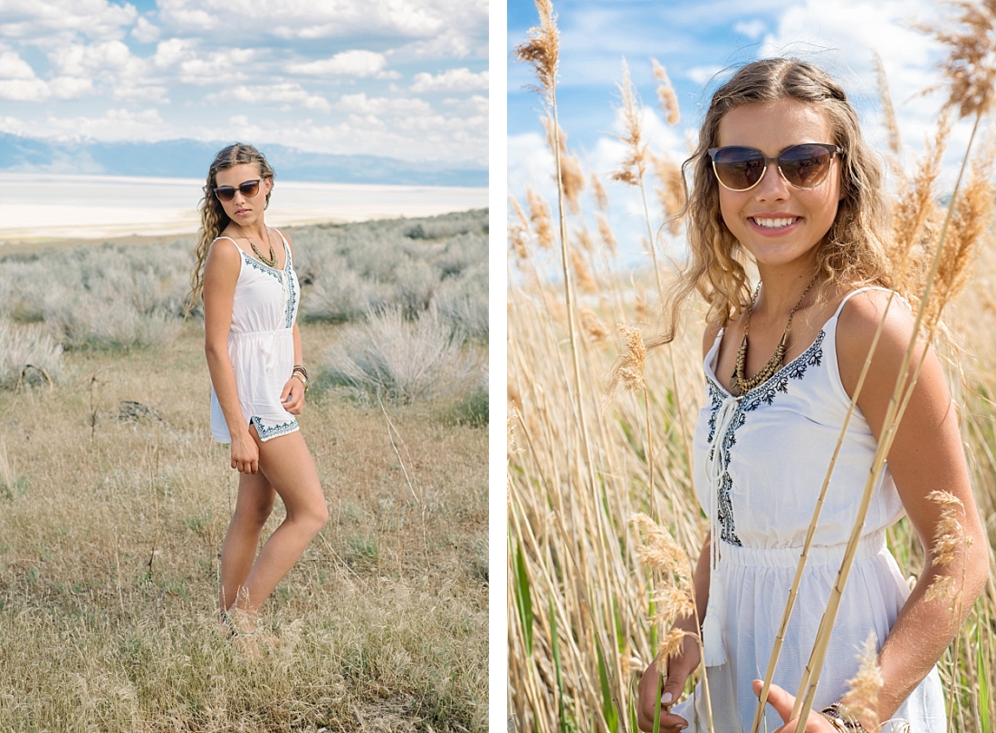 ANP Model Team | Corner Canyon High School | Antelope Island | Sunglasses | Boho Styled Shoot | Utah Senior Portraits } Salt Lake City Senior Portraits | Free People