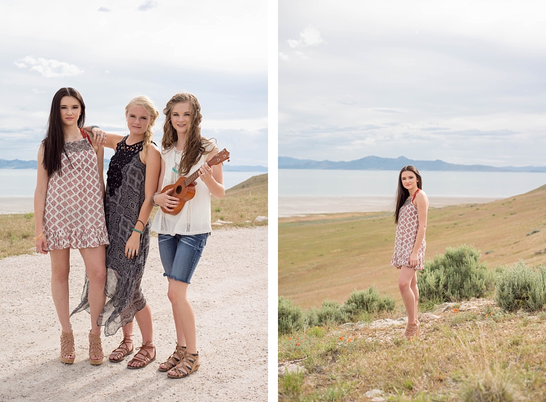 ANP Model Team | Juan Diego Catholic High School | Antelope Island | Sunglasses | Boho Styled Shoot | Utah Senior Portraits } Salt Lake City Senior Portraits | Free People | Arm Bands