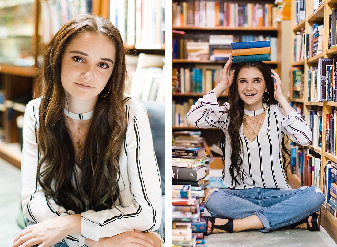 Senior Portraits in Utah with a bookworm
