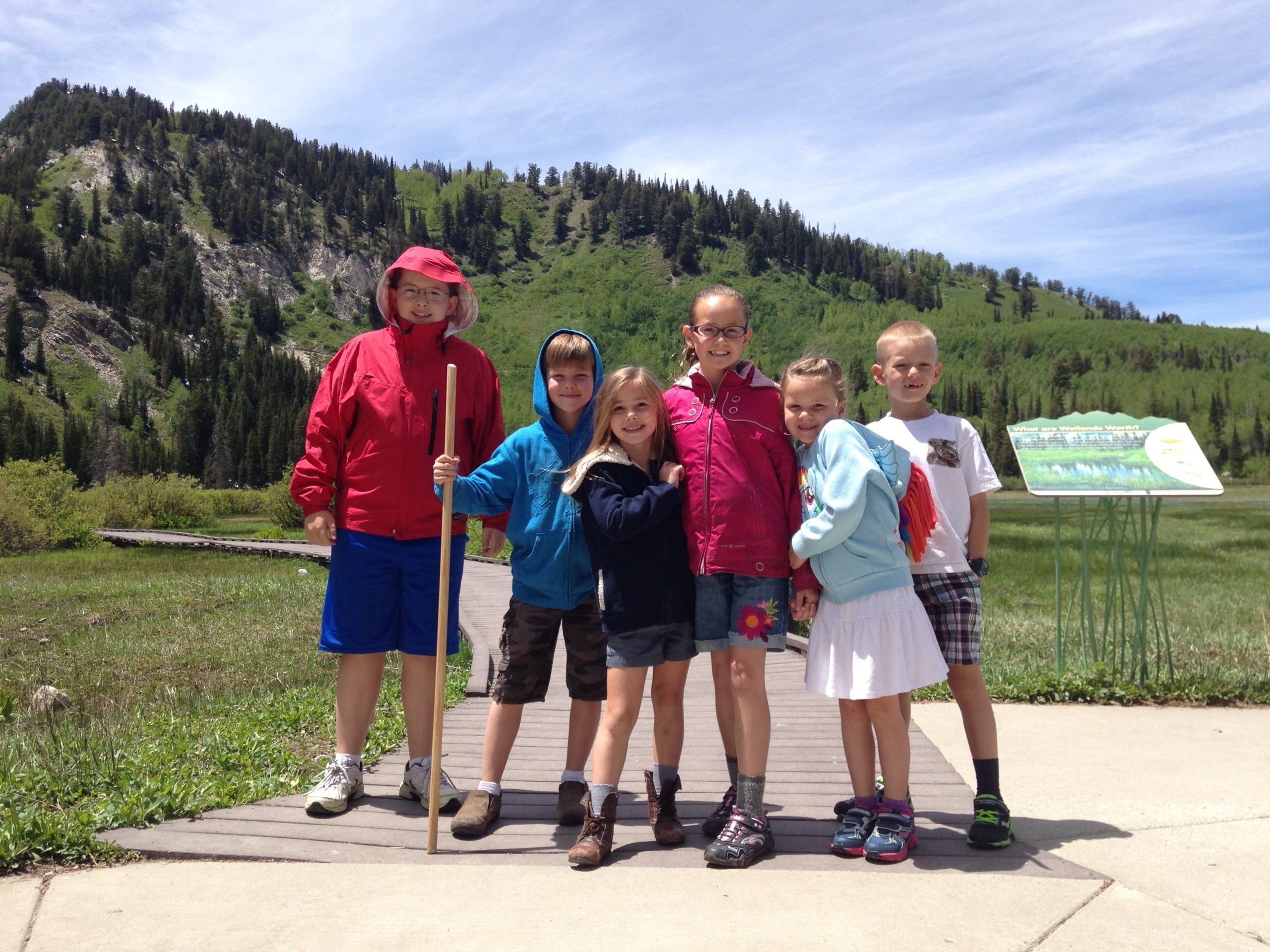 A group of kids at silver lake, utah